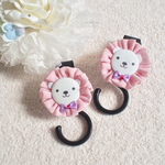★新作★【受注製作】ふわふわシフォンのどうぶつベビーカーフック♡