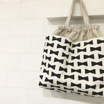 【サイズ大】バッグインバッグ *リボン おむつポーチ