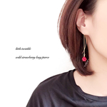 New item☆wild strawberry long pierce （ストロベリー ビーズ ボール ピアス チェーン ロング）