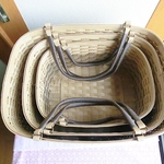 大きな収納かご３個組（茶系）