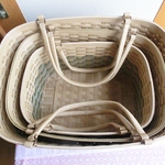 大きな収納かご３個組（グリーン系）