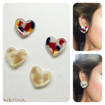 ハート♡マーブル ピアス イヤリング