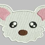 チワワ刺繍ワッペン（クリーム）　大