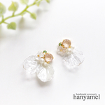 clear flower 〜 ivory pink ピアス/イヤリング