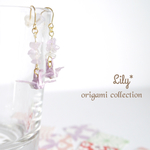 sale!折り鶴×さざれ石ピアス/イヤリング＊lavender