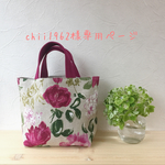 赤のお花リネンショルダーバッグ &ランチバッグ