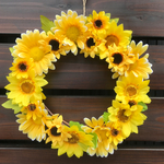 送料無料 30cm ひまわり畑のリース