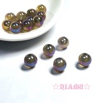 【天然石ビーズ】フラッシュ・グレーオニキス　８mm ６粒　ハンドメイド素材