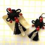 🛒SALE〈金アレ対応・イヤリング変更可能〉中華釦の耳飾り  Op.3