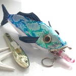 **お魚ポーチ･青白**(送料無料)