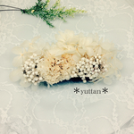 ＊autumn white＊プリザーブドフラワー  アーチ型バナナクリップ
