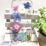 kanch2様ご予約品＊在庫処分60%off1点のみ＊iphone6/6s用押し花ケース＊紫陽花 garden・万華鏡.美方八重＊ スワロフスキーいっぱい♡スマホケース    
