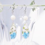 白い小花と忘れな草のピアス・イヤリング