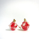 かき氷（いちごミルク）のピアス/イヤリング