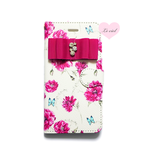 ♡名入れ可♡iPhoneXR/iPhone XS/iPhone X/iPhone8/iPhone8Plus/iPhone7/iPhoneSE 手帳型ケース バタフライフラワー02×リボン