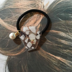 六角形のヘアゴムパール付き