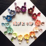 しずくと梅花のイヤリング（浴衣まつりver.）