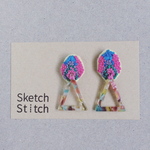 pink×candy刺繍ピアス