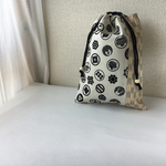 家紋柄・信玄袋（白)