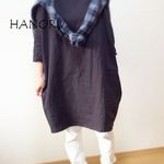 7色からお好きなお色で：綿麻のシンプルワンピース