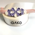 洋風つまみ細工 薔薇の帯留め(ラベンダーパール)