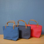 ストライプ＊帆布 お散歩トートバッグ