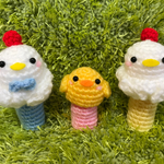 にわとり親子の指人形🕊