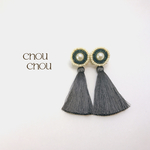刺繍ビーズ×タッセルイヤリング