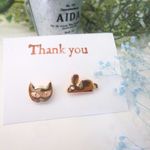 猫とネズミのピアス（イヤリング不可）