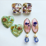 押し花レジン ピアスセット