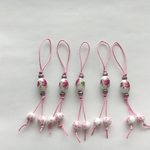 とんぼ玉のストラップ（ピンク）