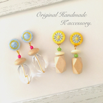 【送料無料】チェコの糸のボタンピアス♡