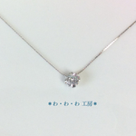 再販 ジルコニア(5mm)☆エレガンスシルバーチェーンのシンプルネックレス 