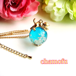 ✩Nyanko様ご予約商品✩猫玉✩ブルー✩ネックレストップ