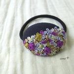 咲いた夢の花 刺繍リボンヘアゴム4.5   ブローチへ変更可能 