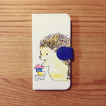 ハリネズミの手帳型スマホケース