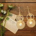 ツイストフープ＆スターダストラウンド☆ゴールドピアス