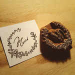 小花達のmerci リース  ワンポイント 消しゴムはんこ