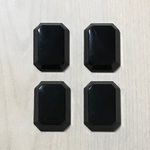 VINTAGE BLACK OCTAGON ACRYLIC CABOCHONS 