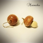 きのこのウッドピアス