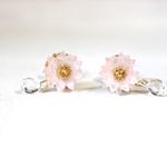 蓮の花としずくスワロのピアス