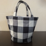 お散歩トート　倉敷のブロックチェック