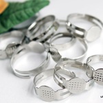 大特価♪100個☆Iron Pad Ring Base Findings, Adjustable, Platinum指輪金具　ハンドメイド指輪　リングパーツ
