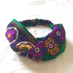 レトロ花柄のクロスターバン