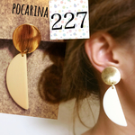 227＊ゴールドプレート×ハーフムーン イヤリング ピアス ハンドメイド