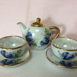 ミニチュア食器　Sammer Bloom Violetのお茶セット　2客組　