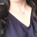  Zirconia Open Sircle Silver Charm Necklase