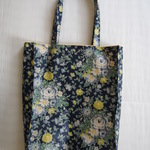 『S様オーダー品』マチ付きバッグ*リバティ*ローズ・エレン*ネイビー*40×32×10㎝
