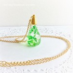 ハーバリウムのネックレス・グリーン
