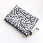 LIBERTY  　Glenjade　 グレンジェイド　ブラック　ビニコの中布・仕切りポケット付きminiポーチ　◇◆コインケース・キーケースにも♪